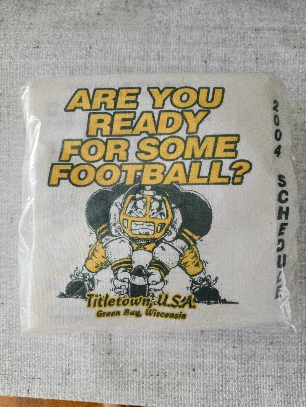 Unopened 2004 Green Bay Packers Cocktail Napkins With Season Schedule On Back